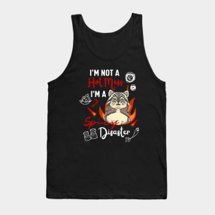 HIlarious Cat Joke of Pallas Cat is a Hot Mess Funny Cat Mom Tank Top